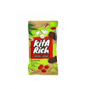 شکلات بار فشرده مخلوط خمیر خرما با مغز پسته و کرن بری خشک شده کیتاریچ