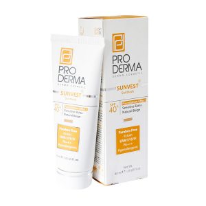 کرم ضد آفتاب رنگی SPF 40 پرودرما مناسب پوست حساس 40 میل
