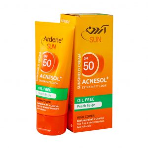 کرم ضد آفتاب  رنگی spf50آکنه سل فاقد چربی آردن 50میل بژ هلویی